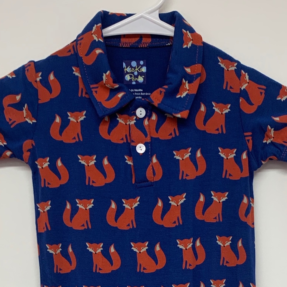 Kickee Pants Boys Fox Collared Onesie